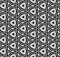 nero e bianca senza soluzione di continuità astratto modello. sfondo e sfondo. in scala di grigi ornamentale design. mosaico ornamenti. vettore grafico illustrazione.