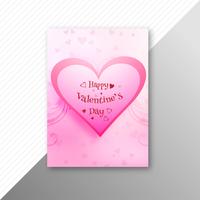 Vettore dell&#39;opuscolo della carta di San Valentino del bello cuore
