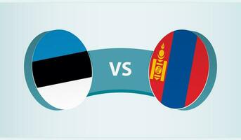 Estonia contro Mongolia, squadra gli sport concorrenza concetto. vettore