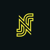 moderno iniziale lettera sn o ns monogramma logo vettore