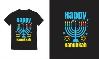 contento hanukkah con candele celebrare il leggero ebraico vacanze illustrazione vettore