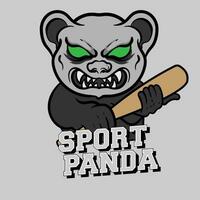 arrabbiato panda portafortuna di esport gioco. design bene essere cartello gioco o maglietta vettore