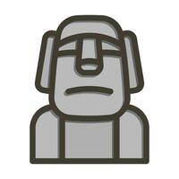 moai vettore di spessore linea pieno colori icona per personale e commerciale uso.