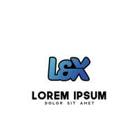 lx iniziale logo design vettore