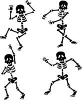 impostato di danza scheletro vettore
