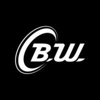 B w lettera logo design. alfabeto lettere iniziali monogramma logo B w. B w logo. B w design. creativo icona logo design per il tuo azienda vettore