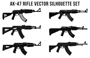 vettore Armi silhouette fascio, collezione di vario armi da fuoco fascio