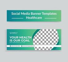 modello di copertina e banner web della cronologia dei social media dell'assistenza sanitaria medica vettore