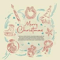 elemento di doodle di sfondo di design di natale vettore