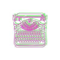 illustrazioni vettoriali vintage di macchina da scrivere retrò