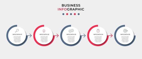 modello di progettazione infografica con icone e 5 opzioni o passaggi vettore