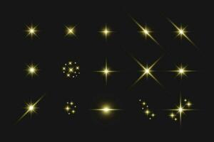 impostato di brillare raggiante stelle per celebrazione, nuovo anno. vettore illustrazione