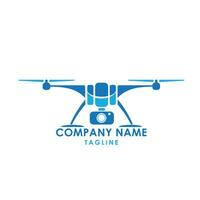 design del logo del drone vettore