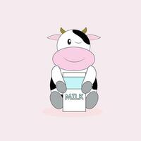 mucca vuole per bevanda latte vettore