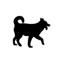 cane sagome, isolato nero silhouette di cani vettore