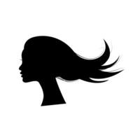 donna di silhouette con bellissimo capelli vettore