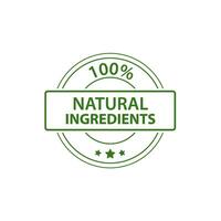 naturale Prodotto, solo naturale ingredienti francobollo, biologico Prodotto icona, eco emblema, verde etichetta vettore