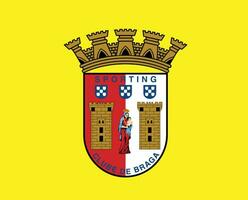 sportivo braga logo club simbolo Portogallo lega calcio astratto design vettore illustrazione con giallo sfondo