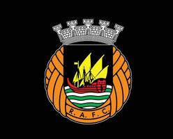 rio Ave fc club logo simbolo Portogallo lega calcio astratto design vettore illustrazione con nero sfondo