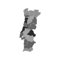 mappa grigia divisa del portogallo vettore