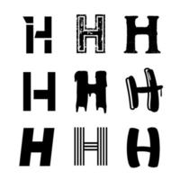 disegno dell'alfabeto lettera maiuscola h vettore