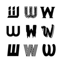 lettera maiuscola w alfabeto design vettore