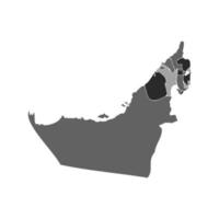 mappa grigia divisa degli emirati arabi uniti vettore