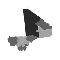 mappa divisa grigia del mali vettore