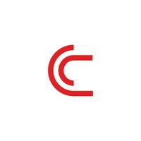 lettera cc banda movimento linea logo vettore