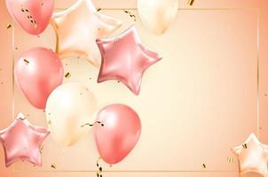 buon compleanno congratulazioni banner design con coriandoli vettore