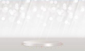 piedistallo bianco 3d realistico su sfondo naturale pastello chiaro. vettore