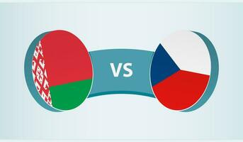 bielorussia contro ceco repubblica, squadra gli sport concorrenza concetto. vettore