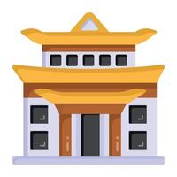 punto di riferimento del tempio cinese vettore