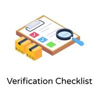 lista di controllo di verifica verification vettore
