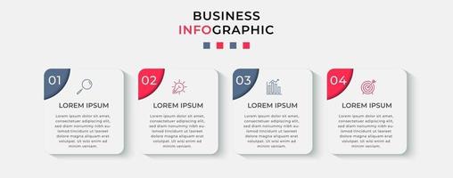 modello di progettazione infografica con icone e 4 opzioni o passaggi vettore