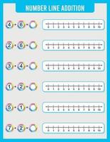 addizione o sottrazione della linea dei numeri. vettore