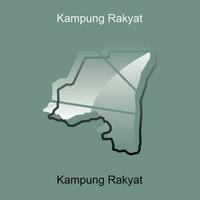 alto dettagliato vettore carta geografica di Kampung rakyat città moderno schema, logo vettore design. astratto, disegni concetto, logo, logotipo elemento per modello.