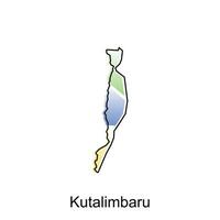 kutalimbaru città carta geografica di nord sumatra Provincia nazionale frontiere, importante città, mondo carta geografica nazione vettore illustrazione design modello