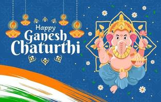 felice celebrazione di Ganesh Chaturthi vettore