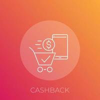 icona linea vettoriale cashback