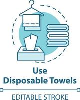 utilizzare asciugamani monouso, pulizia della pelle, icona del concetto di igiene hygiene vettore