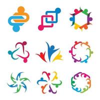 progettazione delle immagini del logo di cura della comunità vettore