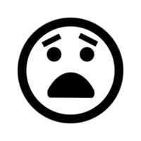 icona di emoticon faccina triste del fumetto in stile piatto vettore