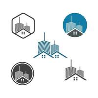 modello di vettore di costruzione di città moderna immobiliare