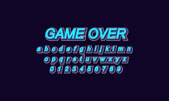 game over font alfabeto vettore