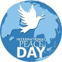 giornata internazionale della pace. illustrazione concetto presente mondo di pace. vettore