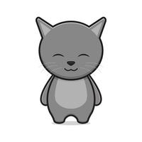 simpatico gatto mascotte icona del fumetto illustrazione vettoriale