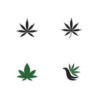 impostare il simbolo del vettore del modello del logo della cannabis