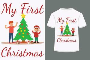 mio veloce Natale, tipografia t camicia design. vettore