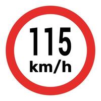 velocità limite cartello 115 km h icona vettore illustrazione